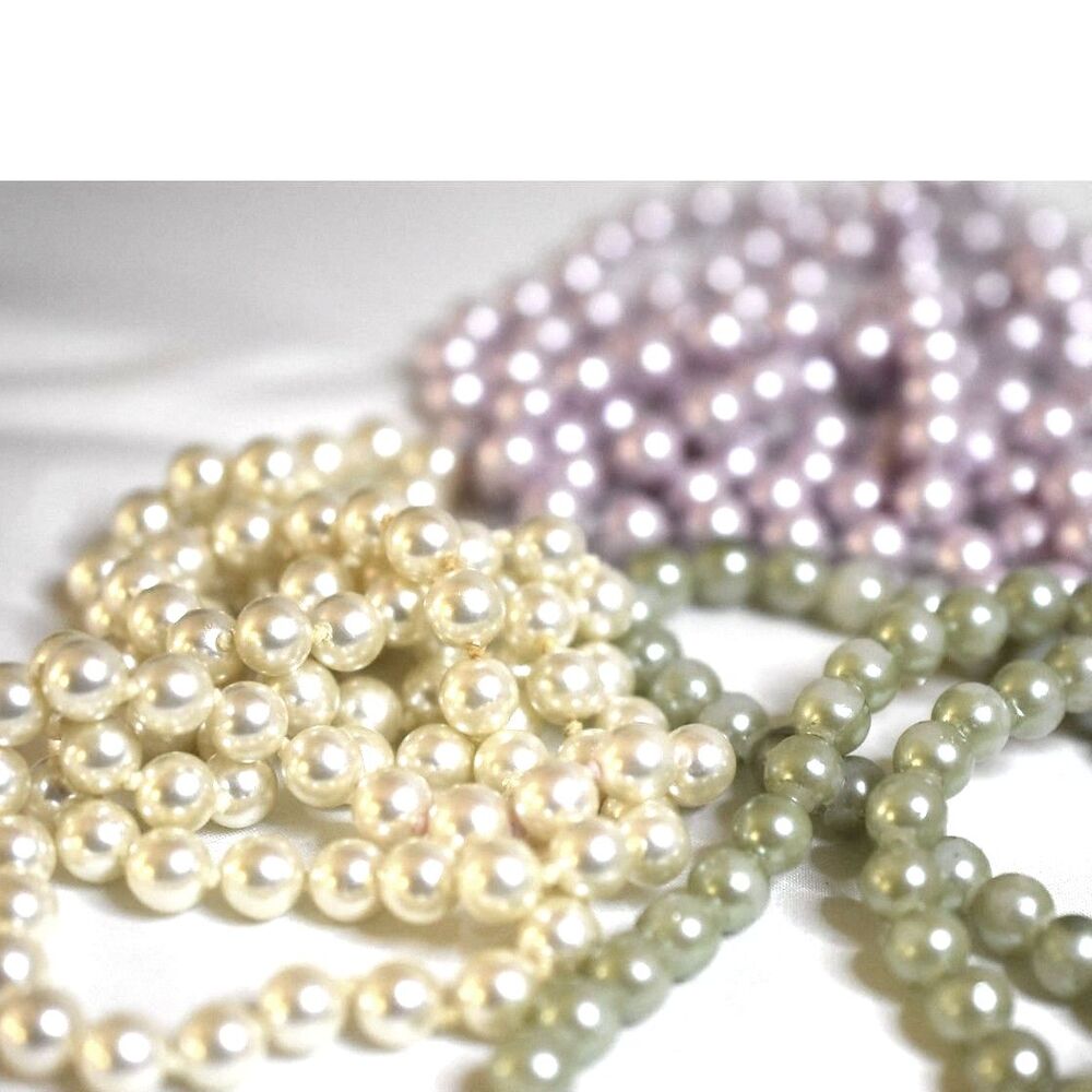 "Layer It" 4 Single Strands 4 Colors/Lengths 22"28"36"&46" Faux Pearl Necklaces - Picture 4 of 4
